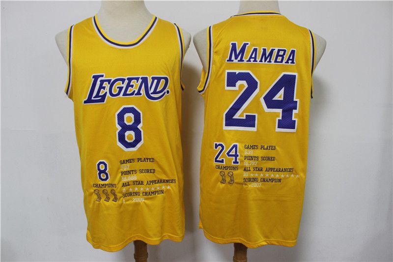Men Los Angeles Lakers #8 Bryant yellow Commemorative 2021 NBA Jersey